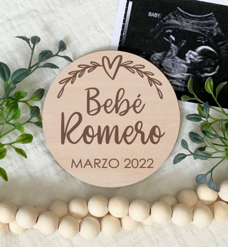 Spanish Pregnancy Announcement Sign Bebe New Baby Maternity Etsy