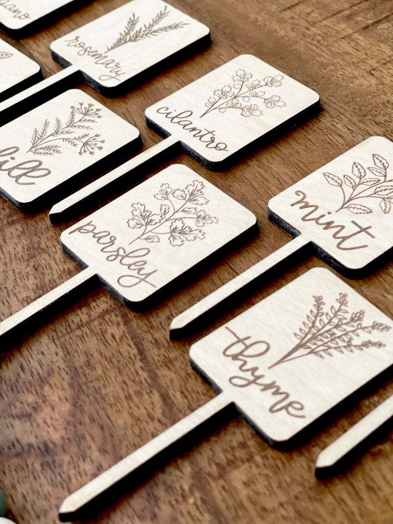 Single Herb Marker, Herb Plant Markers, Herb Tags, Garden Signs, Herb Garden Plant Stakes, Engraved Plant Markers, Mothers Day Gift Ideas image 3