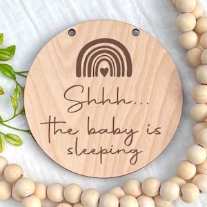 The Baby is Sleeping Sign, Nursery Door Hanger, Shhh... Baby Sleeping Door Sign, New Baby, Baby Shower Gift, Nursery Decor