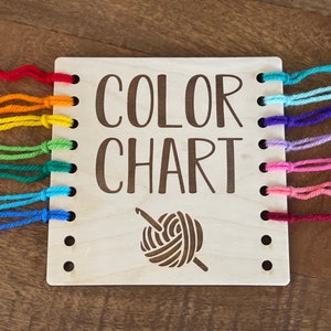 Crochet Color Chart, Reusable Wood Card, Crocheted Blanket Color Chart, Engraved Wood Color Card, Crochet Accessories, Blanket Making