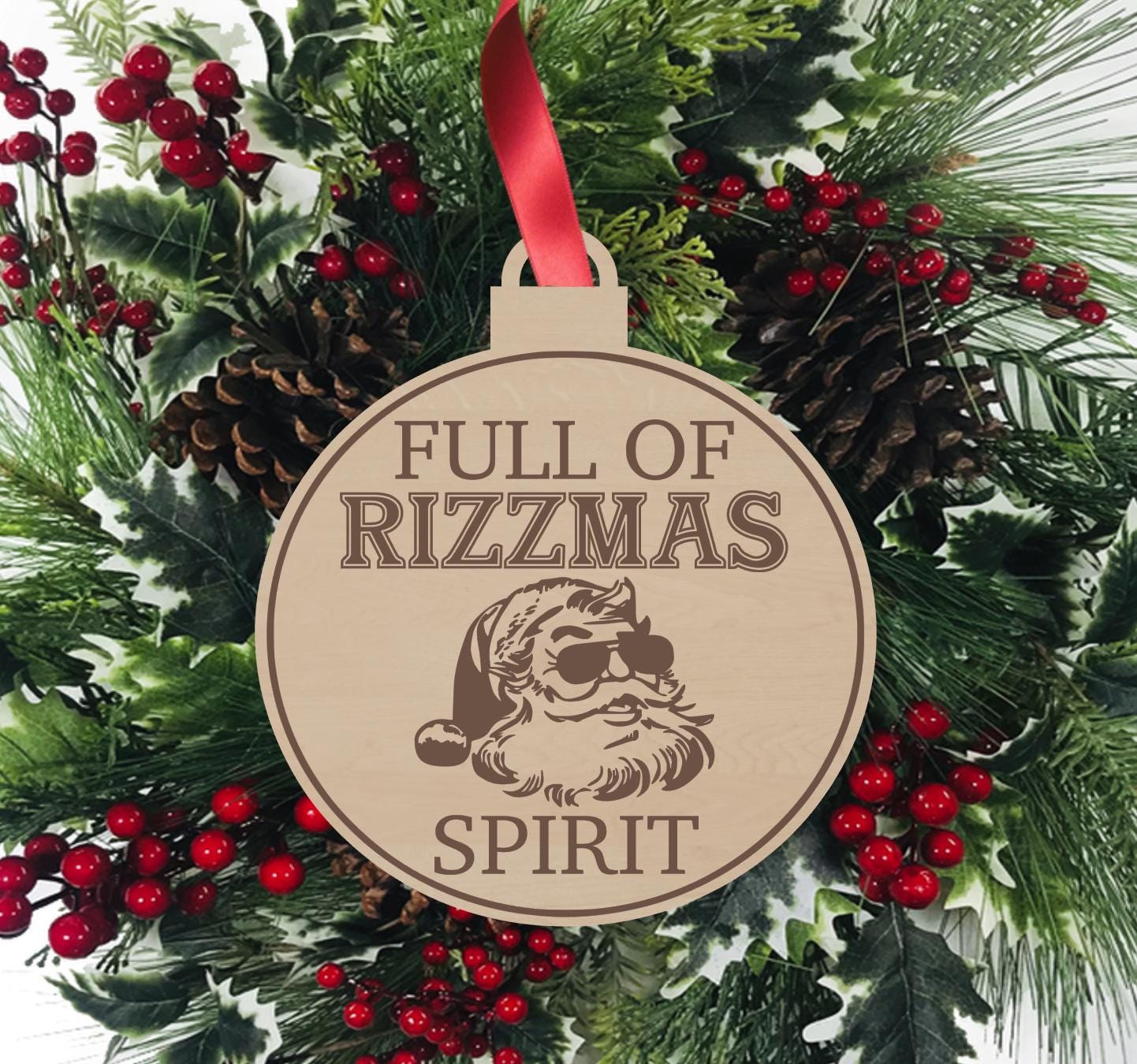 Full of Rizzmas Spirit Christmas Ornament, Funny Adult Humor Ornament,  Stocking Stuffer Ideas, St. Nick Gift, White Elephant Exchange - Etsy