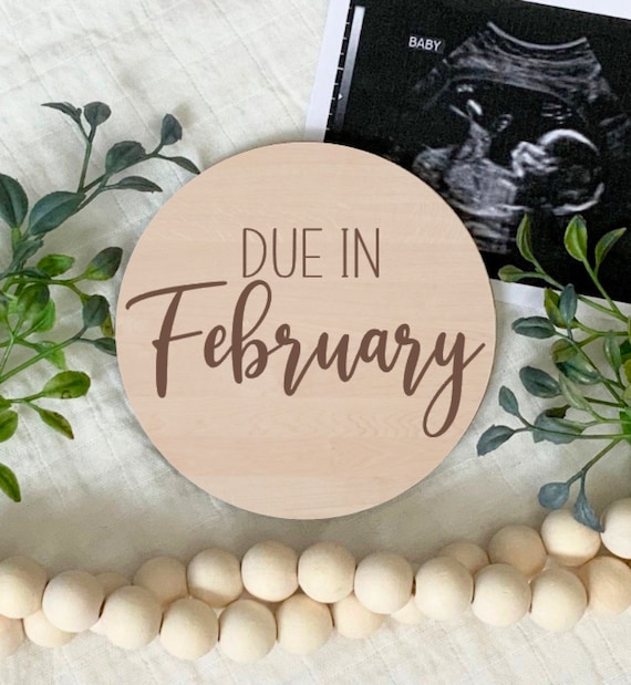 Pregnancy Announcement Sign Due in February Due Date Birth Etsy Canada