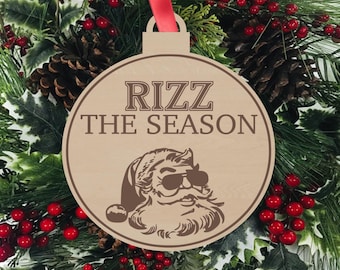 Rizz the Season Christmas Ornament, Funny Ornament, Gifts for Teens, Stocking Stuffer Ideas, St. Nick Gift, White Elephant Exchange