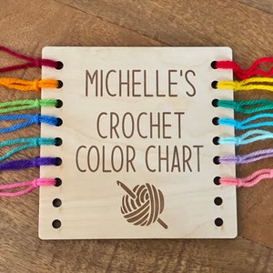 Personalized Crochet Color Chart, Reusable Wood Card, Crocheted Blanket Color Chart, Crochet Accessories, Blanket Making