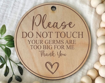 Do Not Touch Baby Sign, Car Seat Sign, Baby Germs Tag, Preemie Sign, Baby Shower Gift Ideas, New Baby, Baby Carrier Sign, Stroller Tag