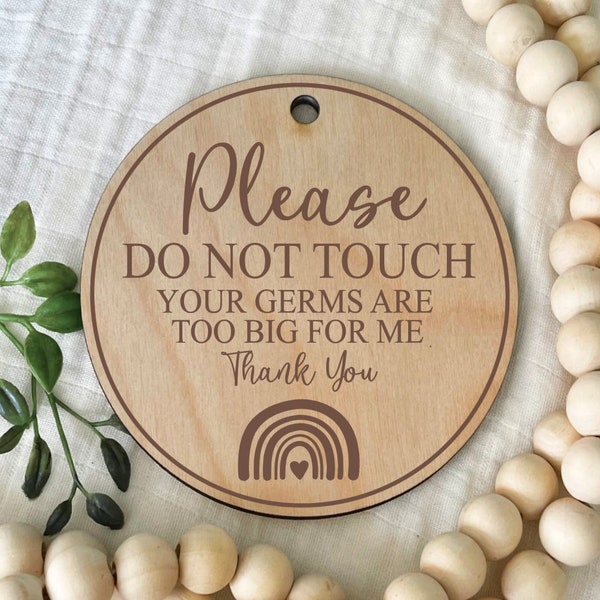 Do Not Touch Baby Sign, Car Seat Sign, Baby Germs Tag, Preemie Sign, Baby Shower Gift Ideas, New Baby, Baby Carrier Sign, Stroller Tag