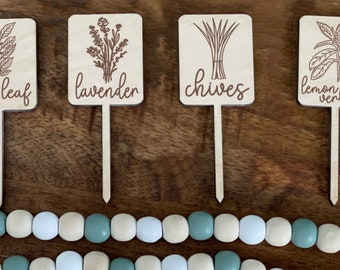Single Herb Marker, Herb Plant Markers, Herb Tags, Garden Signs, Herb Garden Plant Stakes, Engraved Plant Markers, Mother’s Day Gift Ideas