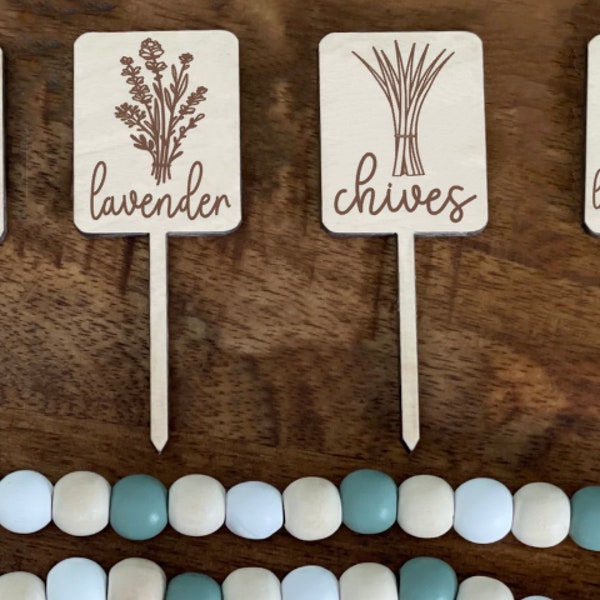 Single Herb Marker, Herb Plant Markers, Herb Tags, Garden Signs, Herb Garden Plant Stakes, Engraved Plant Markers, Mother’s Day Gift Ideas