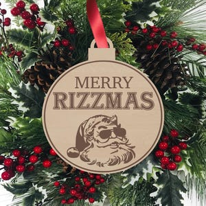 Merry Rizzmas Christmas Ornament, Funny Ornament, Gifts for Teens, Stocking Stuffer Ideas, St. Nick Gift, White Elephant Exchange