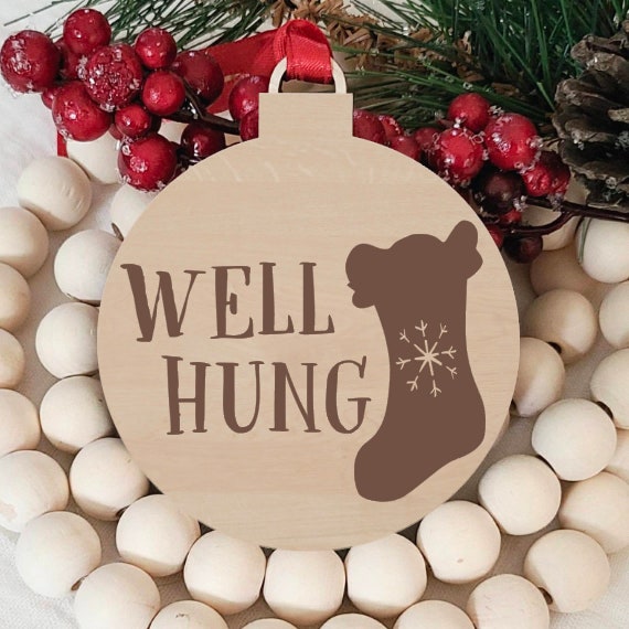 Well Hung Stockings Candy Cane Snowflakes Christmas Xmas T-Shirt Well Hung Stockings Candy Cane Snowflakes Christmas Xmas T-Shirt