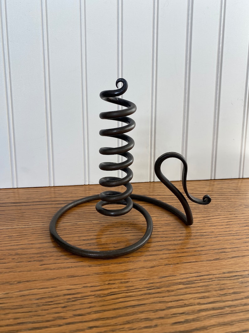 Vintage Courting Candlestick Holder Primitive Style Iron Candlestick Holder image 1