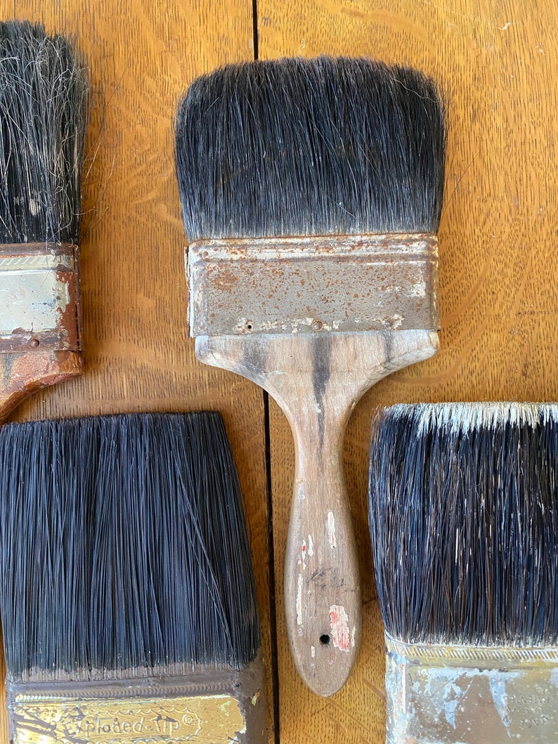 Antique Large Paint Brush Instant Collection Set of 6 Etsy