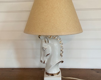 Vintage MCM Horse Head Table Lamp - Shade NOT included
