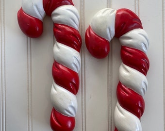 Pair of Ceramic Candycanes | Vintage 1986