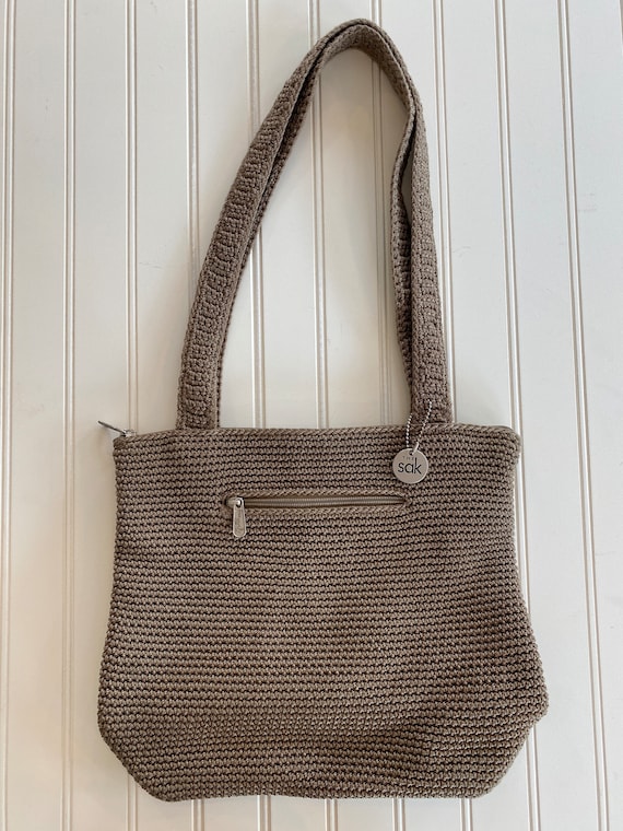 Medium Brown/Tan Woven The Sak Purse with zipper