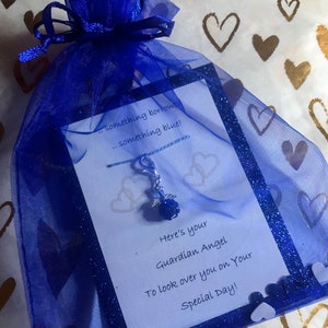 Something Borrowed, Something Blue Angel, Gift for the Bride, pendant charm image 3