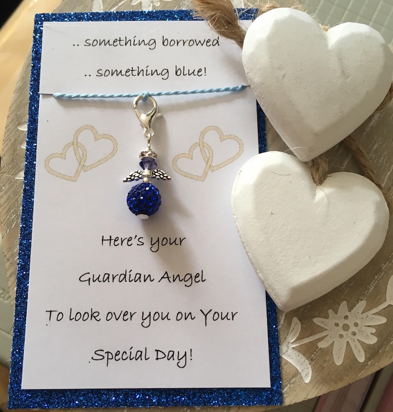 Something Borrowed, Something Blue Angel, Gift for the Bride, pendant charm image 2