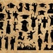 Digital SVG PNG, graduation silhouette, college, university party, clipart, vector, silhouette, instant download