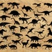 Digital SVG PNG dinosaurs clipart, dinosaur vector, silhouette, vector, instant download