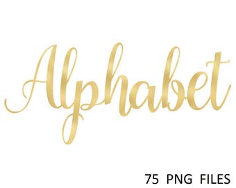 Buy 3 for 9 USD - Gold Alphabet Clip art, Gold Foil Alphabet, Digital clipart, Numbers, Font, Letters cards, invitationsrt, PNG