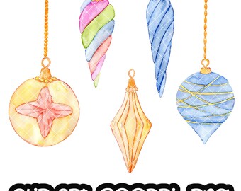 Christmas ball Watercolor Clip art, Clipart PNG