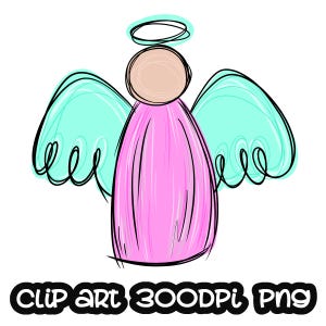 Angel Sublimation PNG Mão Desenhada Natal Clip Art