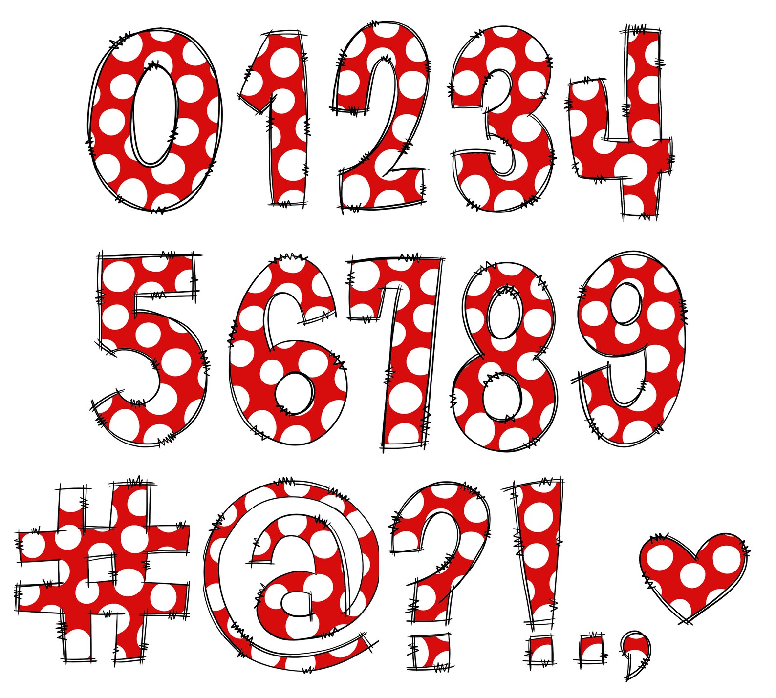 Doodle Alphabet Set Red With Dots Clipart PNG, Hand Drawn Letters Clip ...