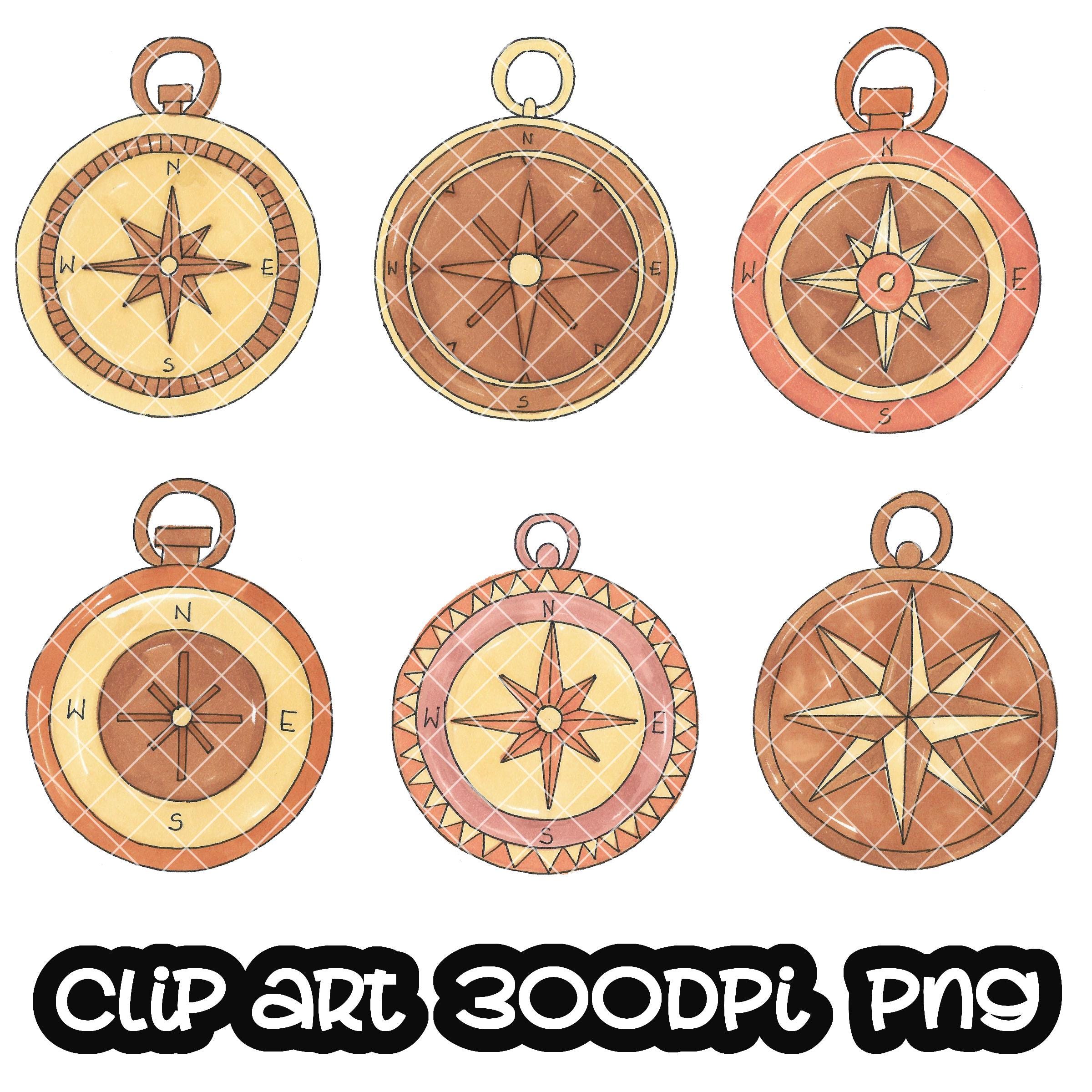 Compas Sprites Compas Clip Art, Watercolor Clipart (PNG, Instant Download) - Etsy