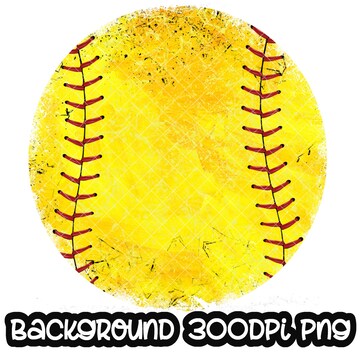 Background Softball  Grunge | Splash Frame | Distressed Print Softball Splatter Background | Sport Background | Ball Frame | Sublimation PNG
