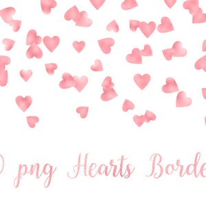 Rosa Herzen Bordüre, Konfetti Bordüren, Frmes, Clipart Pink, Glitzer Folie Rosa Herz Einladung Hochzeit PNG