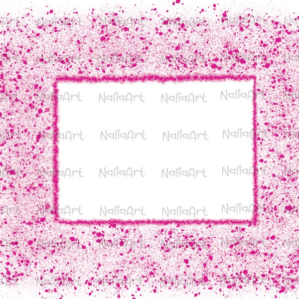 Rahmen Splatter Pink Background | Druckbares Kunstwerk | Spritzrahmen | Farbspritzer Hintergrund | Sublimation PNG