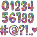 Doodle Letters Tie Dye Clipart, Blue, Green, Orange Letters Clip Art ...