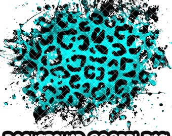 Background Leopard Paint Splatter Black Blue Neon | Splash Frame | Splatter Background | Printable Artwork I Digital File | Sublimation PNG
