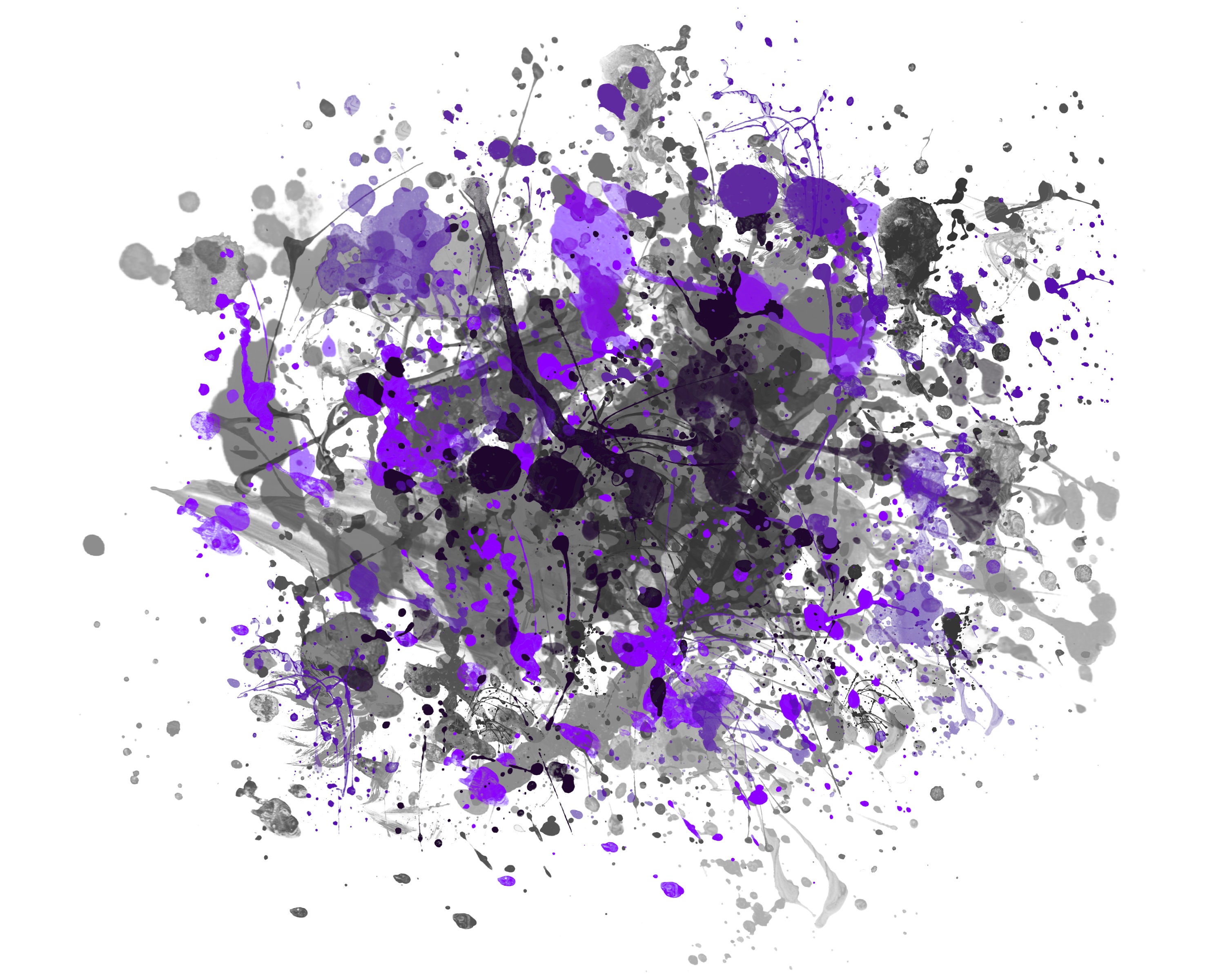 Black + Purple Paint Splatter Seamless Background — drypdesigns