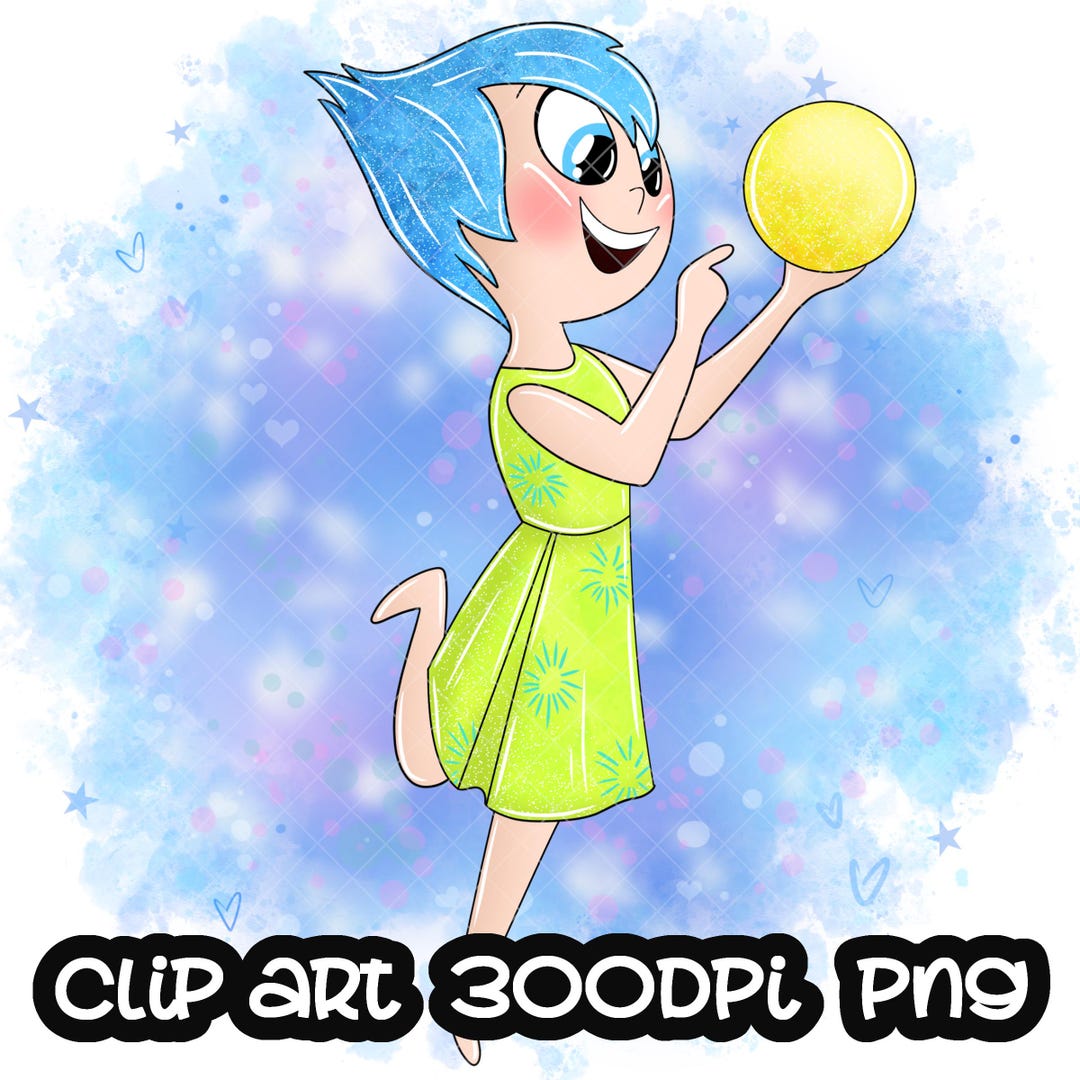 Inside out joy clip art png hand drawn cartoon clipart sublimation png