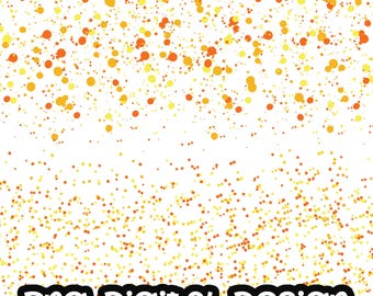 Confetti Border Orange Yellow Clip art, Party Digital Design Clipart PNG Digital Download