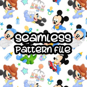 Modello senza cuciture per bambini piccoli di Topolino, sfondo digitale di Topolino e amici Scarica JPG