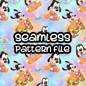 Padrão sem emendas para bebês patetas, Mickey Mouse e amigos, papel de fundo digital para download em JPG