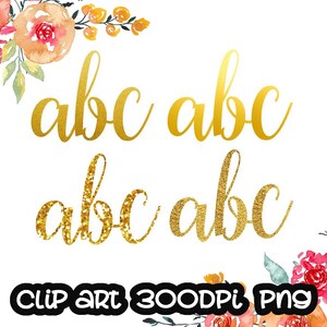 Alphabet Clip art, Glitter Foil Gold Alphabet, Digital clipart, Letters cards, invitationsrt, PNG