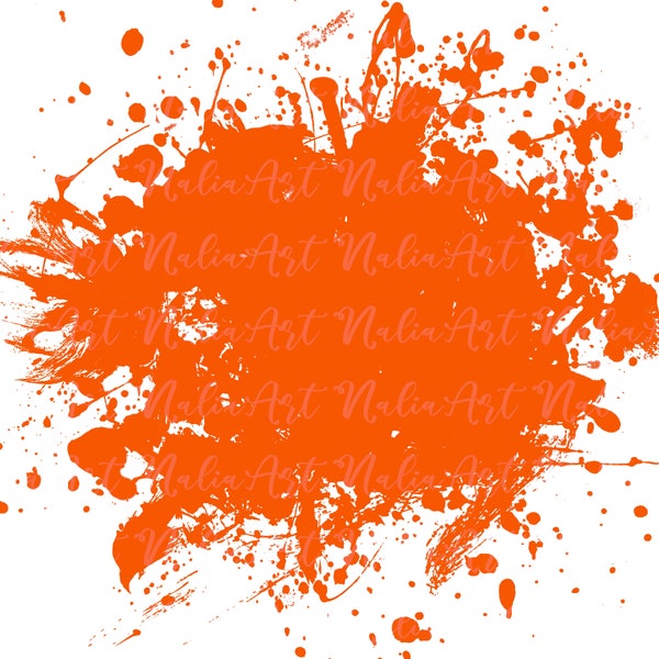 Background Paint Splatter Orange | Splash Background | Splatter Background | Printable Artwork I Digital File | Sublimation PNG