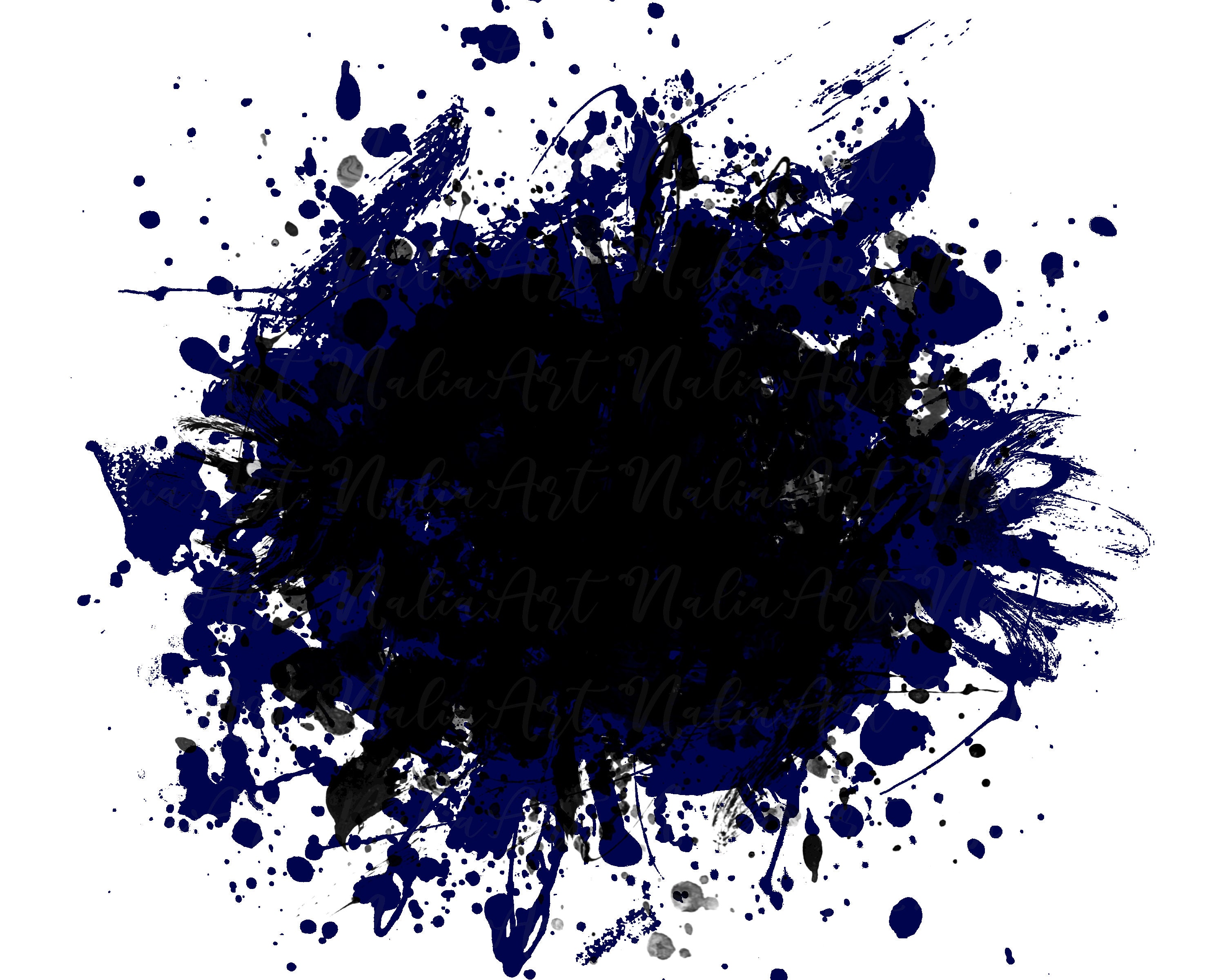 Background Paint Splatter Blue Black Splash Frame Splatter - Etsy