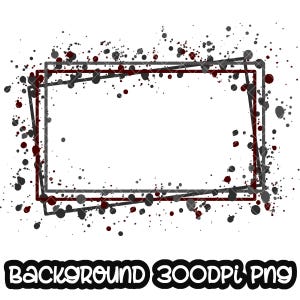 Éclaboussures de cadre sur fond gris bordeaux | Oeuvre d'art imprimable | Cadre rectangulaire Splash | Fond d'éclaboussures de peinture | Sublimation PNG