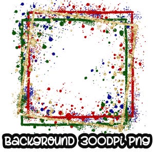 Lijst Splatter Goud Rood Groen Zwart Achtergrond | Afdrukbaar kunstwerk | Spatlijst | Achtergrond verfspatten | Sublimatie-png