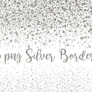 Silver Glitter Border, Confetti Borders,clipart silver, glitter clip art, sparkly, dots, invitation, wedding, png clipart