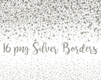 Silver Glitter Confetti Borders (331723)