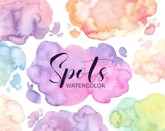 Spots Splotches Splatter Splashes Clipart watercolor Handpainted watercolour digital invitationsrt Free Commercial Use PNG