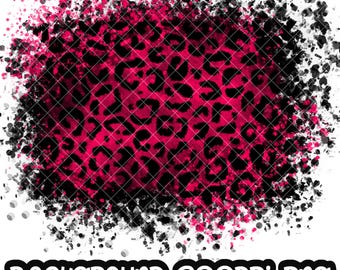 Background Leopard Paint Splatter Black Pink | Splash Frame | Splatter Background | Printable Artwork I Digital File | Sublimation PNG