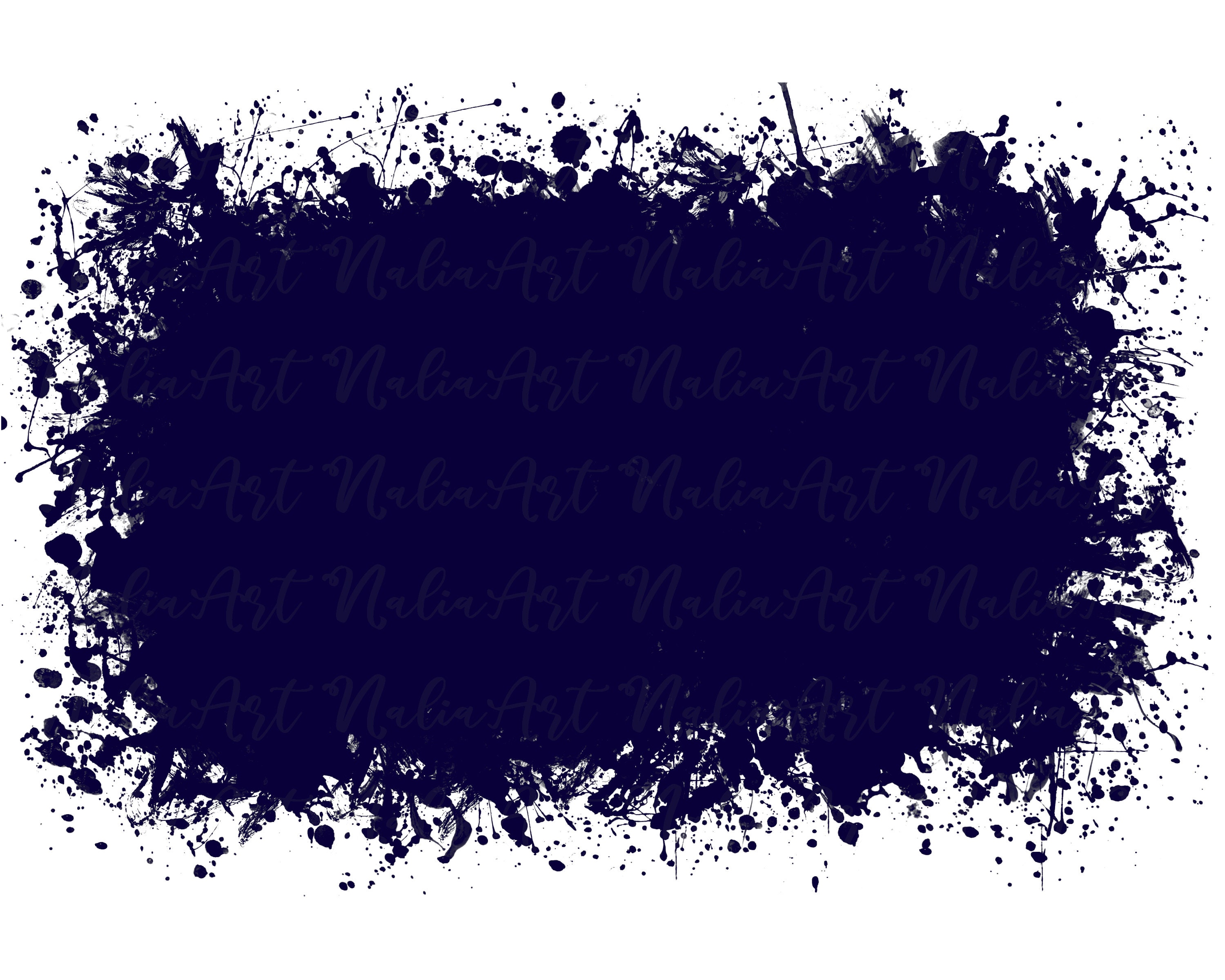 Background Paint Splatter Dark Blue Splash Frame Splatter Background