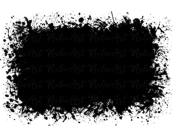 Background Paint Splatter Black | Splash Frame | Splatter Background | Printable Artwork I Digital File | Sublimation PNG