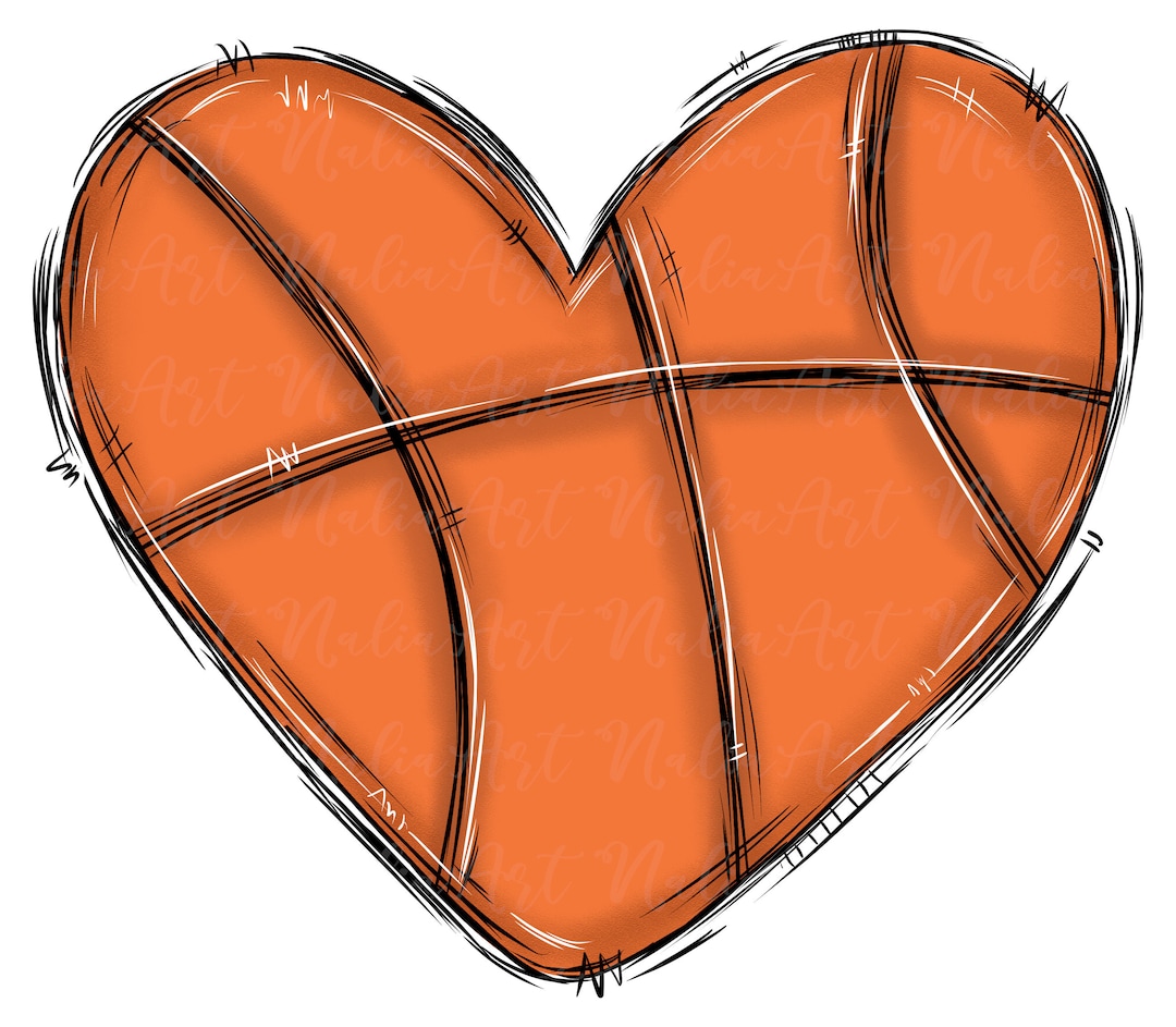Heart Basketball Heart PNG Sport Heart Heart Watercolor Sublimation PNG
